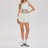 Conjunto de Ropa de Tenis Caijue para Mujer: Chal Corto sin Mangas, Pantalón Falda de Dos Piezas de Cintura Alta con Letras y Cinta, Conjunto Deportivo de Dos Piezas