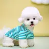 Roupa para Cães Listrada para Cães Pequenos e Médios, Novas Roupas de Primavera e Verão, Acessórios para Filhotes Teddy, Roupas para Atacado
