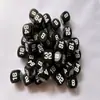 16mm Black Multiplier Dice Solid Wood Rounded Corners Printed Numbers 248163264 Tabletop Game Markers Activity Props Ornaments