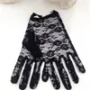 Guantes Cortos de Encaje para el Sol de Verano Femeninos Novia Etiqueta Exterior Montar Conducir Cubre Cicatrices Guantes Negros