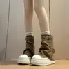 Botas de plataforma de lona de suela gruesa retro para mujer, 2026, con hebillas metálicas, que realzan la altura, adelgazantes, casuales, versátiles, estilo dulce y cool, Botas Martin