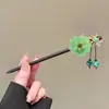 Grampo de Cabelo de Sândalo Preto Estilo Palácio, Grampo de Cabelo Florido Hanfu Estilo Antigo, Grampo de Cabelo com Borla Estilo Chinês, Grampo de Cabelo Estilo Antigo, Acessórios para Grampos de Cabelo