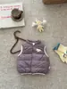 Chaleco cálido de plumón de pato blanco al 90% para bebé niña para otoño e invierno, chaleco de plumón de dibujos animados para niñas pequeñas, ligero y adecuado para usar como prenda exterior