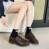 3 Zapatos de Tacón Grueso de Hada Hebilla Primavera Otoño Francés Nuevo Casual Bajos Pequeños Zapatos de Cuero Estilo Tacón de Mujer Zapatos de Una Sola Pieza 2026 Pares Centímetros