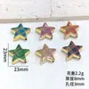 23mm Cuadros Estrella de Cinco Puntas Retro Maillard Perforados Cuentas DIY Pulsera Collar Acrílico Joyería Accesorios