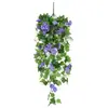 Planta Artificial de Simulação Transfronteiriça Flor de Glória da Manhã Parede de Flores de Glória da Manhã Pendurada Decoração de Sala de Estar Decoração de Planta Verde de Plástico Orquídea Aranha Cesta Suspensa