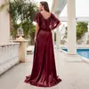 Aliexpress Estilo Europeo y Americano Vestido Rojo de Noche Transfronterizo Amazon Ropa para Mujer Vestido de Cola Resistente para Damas