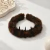 Tiara de Cabelo Onda Mao Mao Estampada de Leopardo Feminina Outono e Inverno Nova Topo Craniano Lavar Cabelo Carimbo Acabamento de Franja Quebrada Elegante Headband