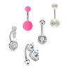 AliExpress conjunto de anel de umbigo anel de umbigo piercing corporal joias piercing barriga 5 peças unha de umbigo