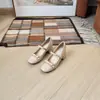Sapatos Franceses Redondos, Suaves, Modernos e Versáteis para Aumentar a Altura, Sapatos Mary Jane de Couro Macio com Uma Tira, Sapatos de Salto Grosso para Mulheres Baixas