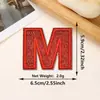 Parches bordados de letras inglesas 26 y números con lentejuelas rojas más vendidos transfronterizos con adhesivo termofusible para decoración de ropa