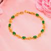 Pulsera de imitación de oro de 24k incrustada con gema de circonita de color Moda para mujer Rojo de internet En vivo Imitación de joyería de oro arenoso de turmalina al por mayor