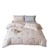Nuevo Juego de Cuatro Piezas de Algodón Cepillado Bordado de Precisión de 100 Piezas para Otoño e Invierno Funda de Edredón Bordada para Dormir al Natural Ropa de Cama de Algodón Puro