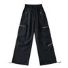 Pantalones deportivos de estilo americano, finos, de secado rápido, de verano para mujer, pequeños, rectos, holgados, con bolsillos grandes, para montañismo