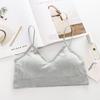 Chaleco corto con tirantes para mujer, ropa interior sexy con espalda descubierta y pecho pequeño, ligero y anti-correr, con almohadilla para el pecho, top deportivo tipo tubo.