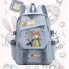 Mercancía de Anime de Zootopia: Mochila Escolar Primaria Judy y Nick Zorro, Unisex, Casual, Gran Capacidad, Bolso de Doble Hombro