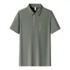 Camisa Polo Masculina de Verão da Moda, Marca Ice Silk, Sem Costura, para Jovens, Camiseta Casual de Negócios com Gola Polo e Manga Curta