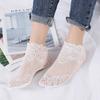 Calcetines tobilleros con encaje de algodón verano calcetines de encaje fino blancos media pantorrilla calcetines de cristal transparentes cortos