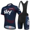 Ropa de Ciclismo Sky Traje de Manga Corta para Hombre Verano Ropa de Ciclismo de Carretera Secado Rápido Transpirable Pantalones de Ciclismo de Montaña con Tirantes Parte Superior