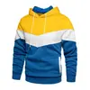 Moletom com Capuz Casual Esportivo de Rua Hip-hop Transfronteiriço Cor Blocada Bolso Lateral Fenda Amplo para Jovens