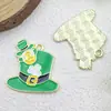 Colgante de Trébol de la Suerte para Cerveza Irlandesa Accesorios de Joyería de Dibujos Animados para Hacer Tú Mismo Esmalte Aleación Encanto Pendientes Artículo Caliente Transfronterizo