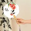 Novo Leque Estilo Chinês com Design de Panda e Frutas, Leque Redondo Fofo, Portátil para Fotos, Leque de Papel Estilo Antigo, Estilo Chinês Tradicional para Mulheres, Leque de Dança de Verão