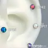 Aretes de Ópalo de Aleación de Titanio, Clavos para Hélice de Hueso de Oreja con Base Plana de Ópalo, Fabricantes de Joyería para Piercings, Venta al por Mayor Transfronteriza