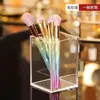 Suporte de pincéis de maquiagem em acrílico, organizador de penteadeira, porta-canetas, batons e cosméticos para mesa, toque de luxo leve e de alta qualidade