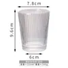 Taza de Vidrio Martillado Rayada Casual Taza de Té Taza para Beber Femenina Taza de Cerveza Coreana Taza de Jugo Taza de Leche