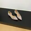 Zapatos de mujer de 4 cm de altura, con pedrería, punta fina, corte lateral, estilo hada de verano 2026, sandalias de malla con suela blanda