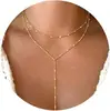 Cadena de Papel con Cadena de Cuchilla Simple y Única Collar en Capas de Plata Joyería para Mujer Venta al por Mayor Cobre