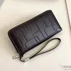 Cartera para hombre de longitud media con una sola cremallera, bolso de mano con múltiples ranuras para tarjetas, bolso de mano de gran capacidad, tarjetero, cartera