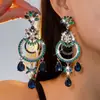 Pendientes Colgantes Redondos con Forma de Gota de Agua Cortados a Diamante con Incrustaciones de Aguja de Plata Pendientes de Estilo Palacio Retro Lujo Accesible Pendientes de Gama Alta