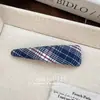Grampo de cabelo geométrico de dálmata com strass completo, presilha xadrez vermelha e azul para franja lateral, acessório de cabelo doce estilo universitário, acessório de cabelo moderno para mulheres