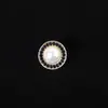 Botones Redondos de Diamantes Incrustados con Perlas Estilo Tweed, Botones de Aleación Elegantes Cosidos a Mano, Para Suéteres y Abrigos, Accesorios de Ropa Elegantes