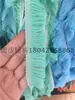 Renda com franjas de fio de algodão, borlas, fio de poliéster espesso, base de algodão, borda, cores fluorescentes, decoração colorida