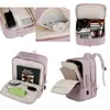 Mochila de Negócios Expansível de 15,6 polegadas com Interface USB, Separação de Seco e Molhado, Mochila Casual Multifuncional para Viagem