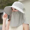 Mascarilla Facial Transpirable Anti-UV Sombrero de Sol Sombrero de Protección Solar para Mujeres Verano Protección del Cuello Ciclismo Sombrero de Sol Seda de Hielo