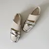 Zapatos Mary Jane Estilo Coreano con Punta Cuadrada y Boca Baja, Zapatos Planos Deportivos con un Ambiente Único, Zapatos de Ballet para Mujer, Modelo Nuevo 2025 con Velcro