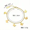 Pulsera de Acero Inoxidable Mariposa de Nuevo Estilo Transfronterizo de Lujo Ligero, Versátil, para Mujer, Pulsera de Trébol de Cuatro Hojas, Joyería Simple