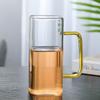 Fábrica al por mayor taza de vidrio cuadrada taza de desayuno taza de leche taza de burbujas de gran capacidad para el hogar taza con taza