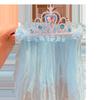 Coroa de Princesa Aisha Congelante Véu Adorno de Cabeça Coroa de Aniversário Infantil Acessórios de Cabelo de Bebê Faixa de Cabeça para Performance de Meninas