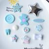 Acessórios de joia de urso estrela de cinco pontas azul dopamina para sapatos com furo terno flor de sapato diy atacado pj1467