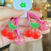 Diademas de Colores con Diseños de Frutas Graffiti Pintadas a Mano, Lindo Scrunchies de Colores Contrastantes para Niños, Accesorios para el Cabello de Alta Elasticidad para Niñas