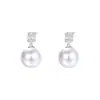 Pendientes de perla con circonita francesa de plata pura S999 para mujer, pendientes de nicho de lujo ligero de alta gama, joyería, plata pura 999