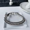 Pulseira masculina simples de metal estilo ins coreano, corrente de osso de dragão fashion dominadora, tendência legal, joia personalizada para presente