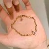 Pulseira Estrela Cintilante Estilo Livro Vermelho Pequeno para Mulheres, Cometa Explosivo Estrela Cadente Estrela de Cinco Pontas Estrela da Sorte Joia de Mão