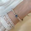 Colección de la serie Blue Treasure 2024, nueva pulsera de plata rota, anillo y collar, combinación de traje para todo tipo de temperamento.