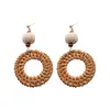 Pendientes trenzados estilo bohemio de aguja de plata para mujer, pendientes de verano, pendientes de estilo étnico retro, diseño con sentido, nicho, venta al por mayor