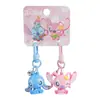 Llavero Auténtico de Stitch Dibujo Animado Lindo Exquisita Muñeca Llavero de Pareja Cadena para Teléfono Colgante de Bolso Pequeño Regalo